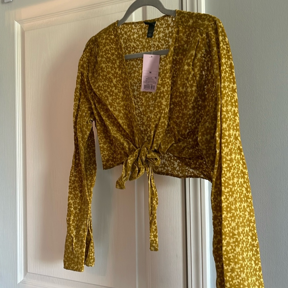 Wild Fable velvet smocked top